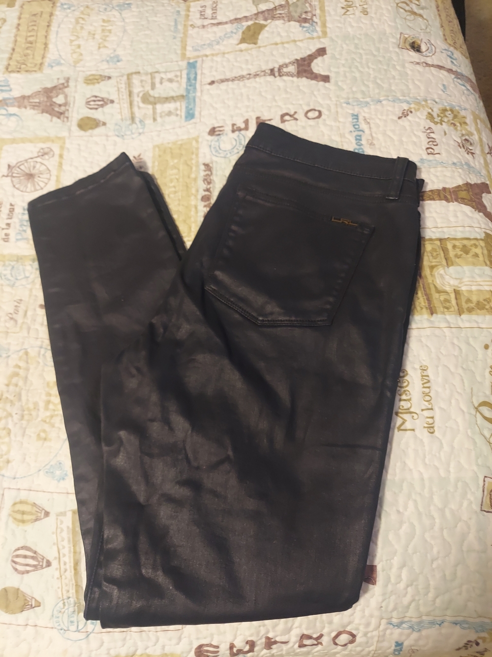 Lauren Ralph Lauren Black Coated Skinny Jeans - Women's